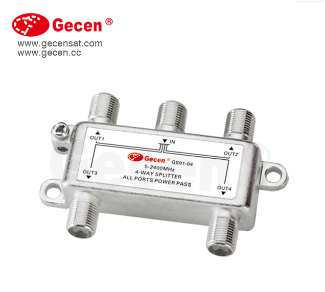 Gecen 5-2400Mhz 4 WAY Satellite Splitter GS01-04
