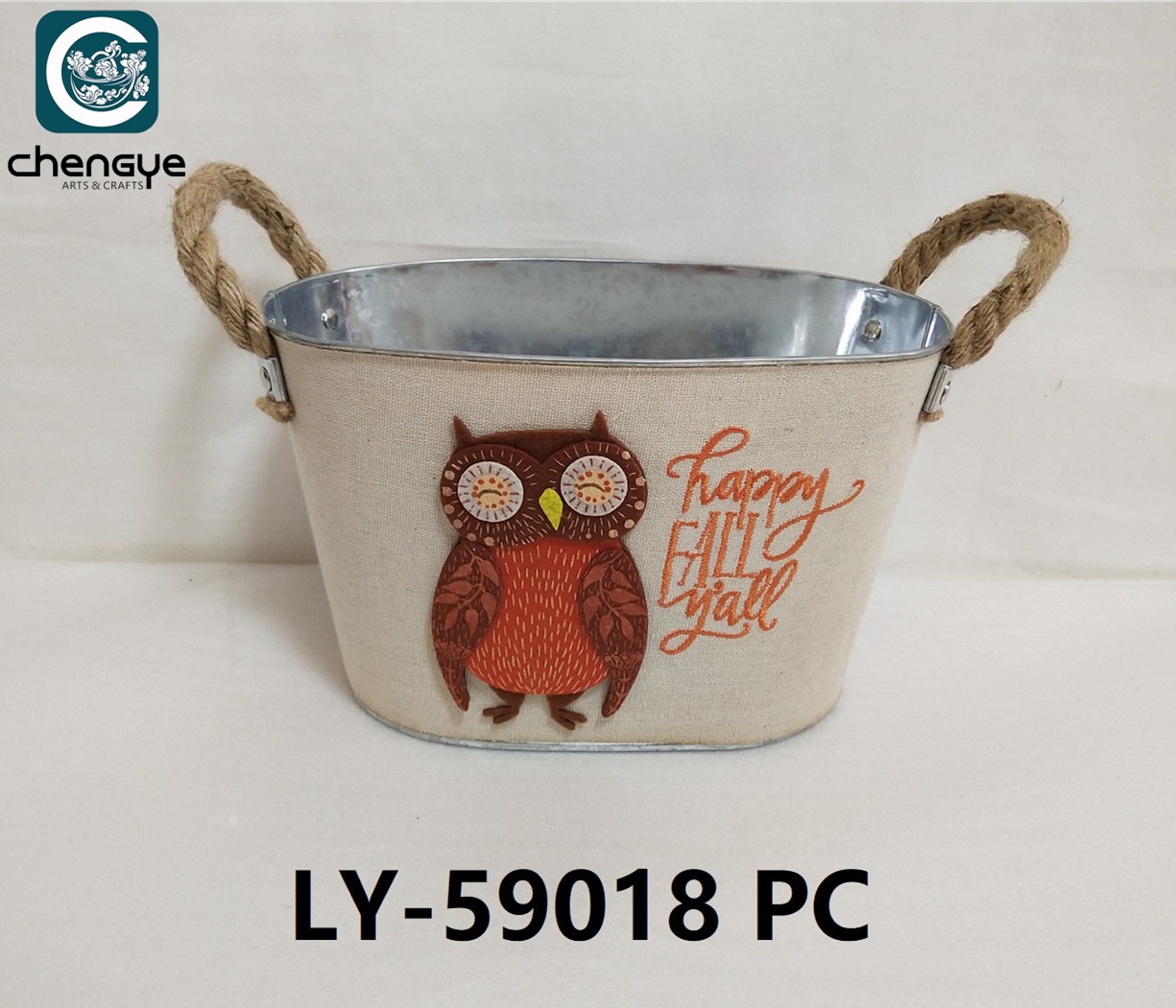 harvest season storage metal bucket with decoration