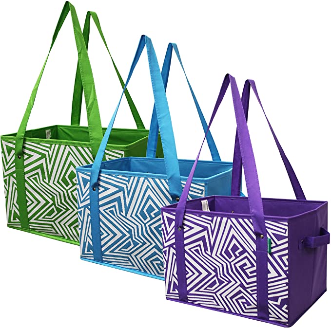 Custom Grocery Bags Storage Basket Collapsible Reusable Grocery Shopping Box Bags For Clothing Toys