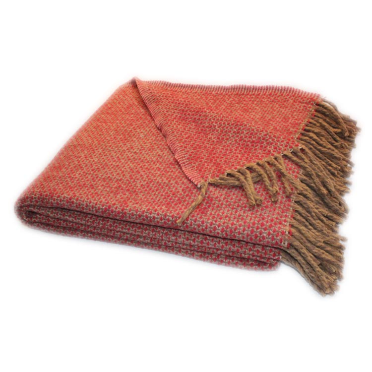 indoor&outdoor houndstooth 100% wool blanket orange sofa cover plaid for bedroom