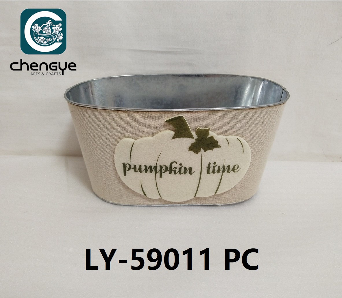 harvest season storage metal bucket with decoration