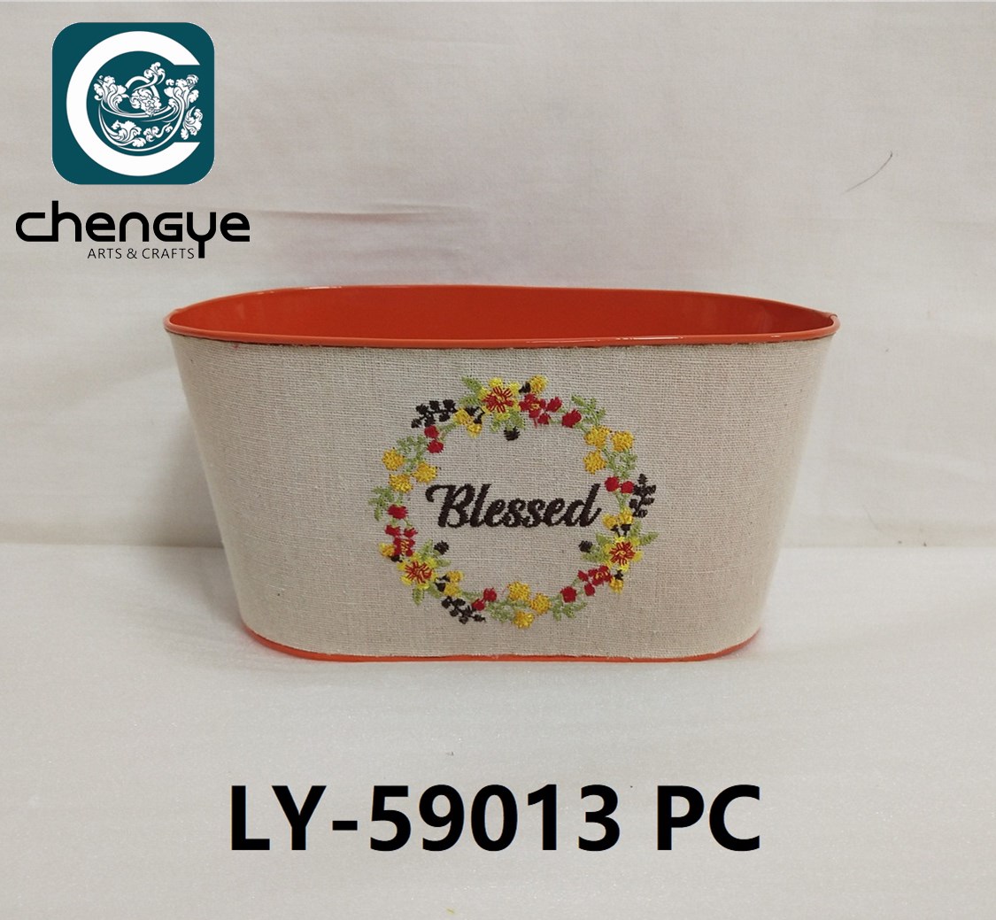 harvest season storage metal bucket with decoration