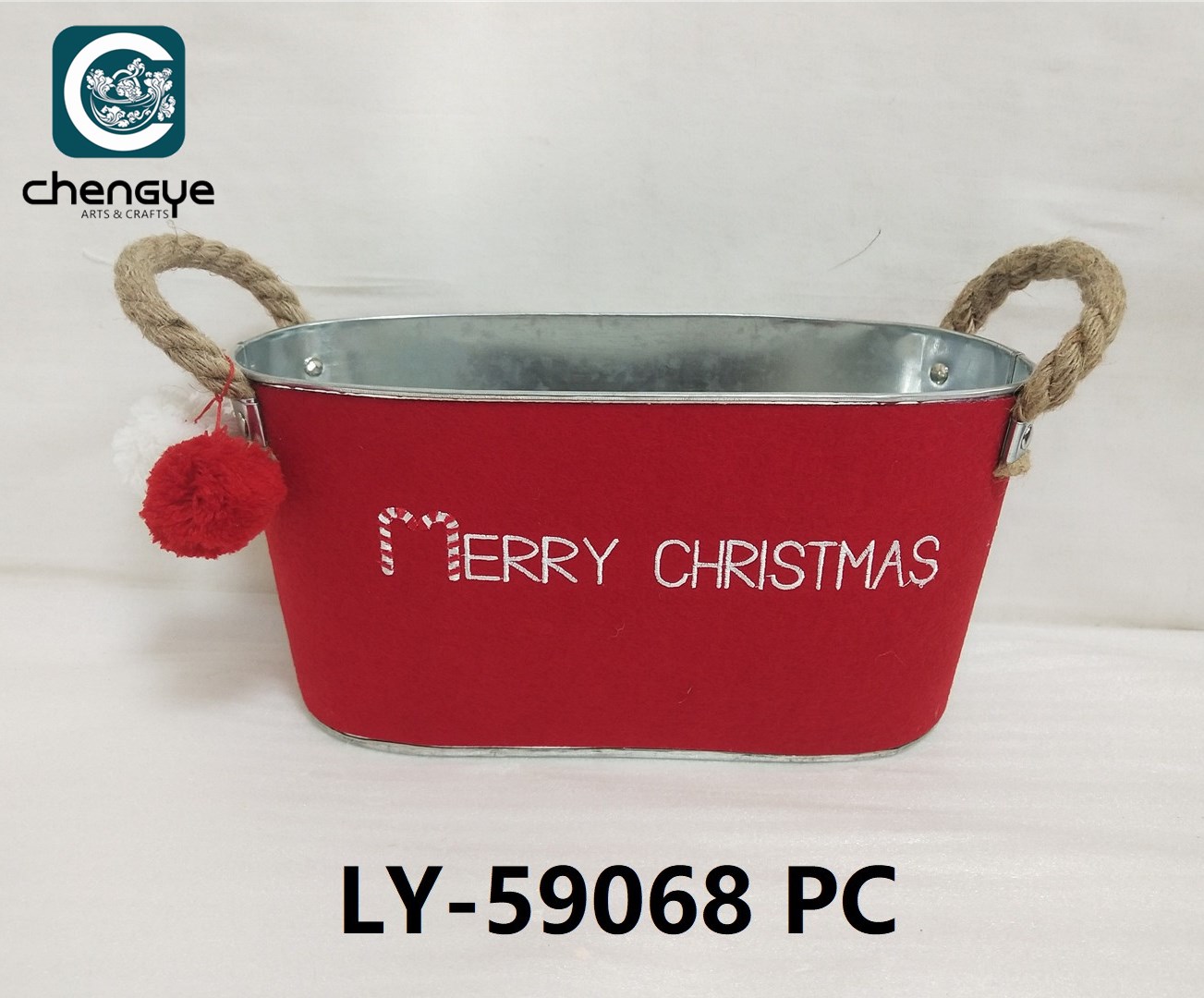 Oval shape Christmas metal bucket