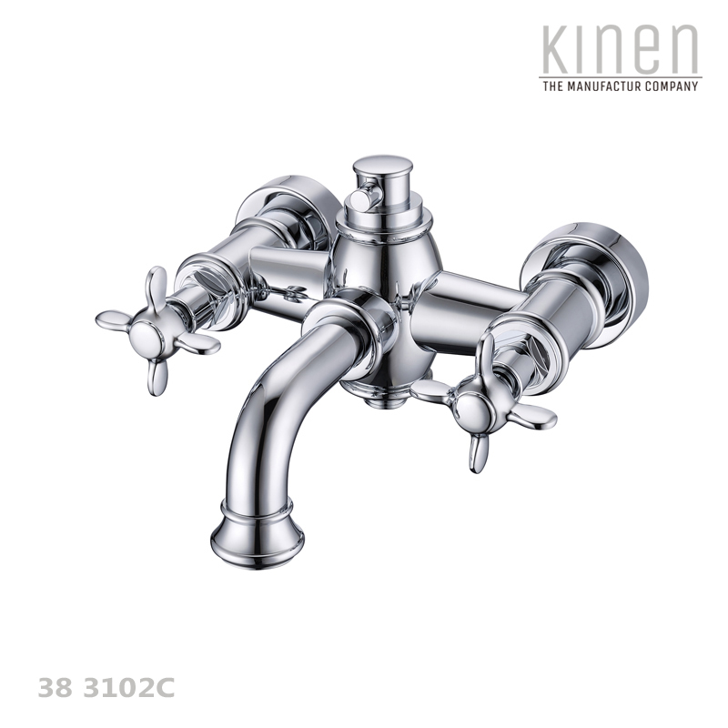 Kinen Danube Series Double Lever Bath Mixer For Exposed Installation in Chrome