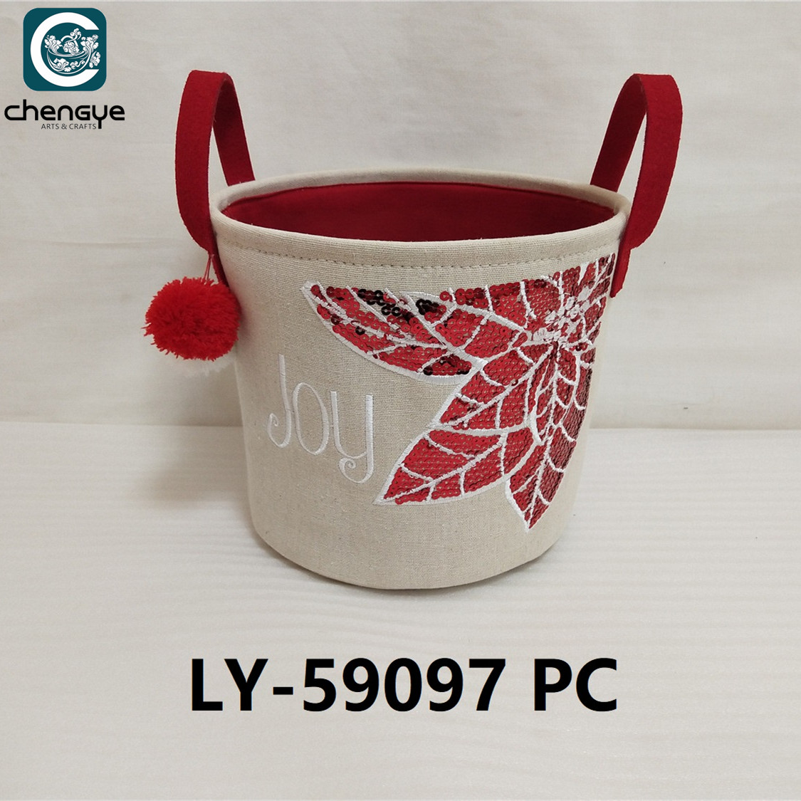 Fabric Basket ; Christmas Basket, Storage