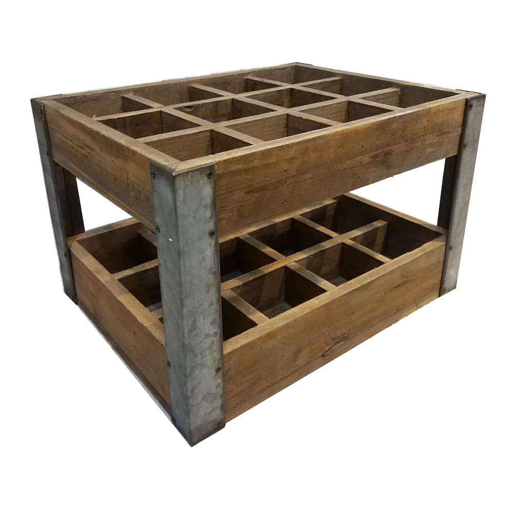 Vintage Farmhouse 12 Bottle Wooden wine Crate Wine Holder Wine Rack