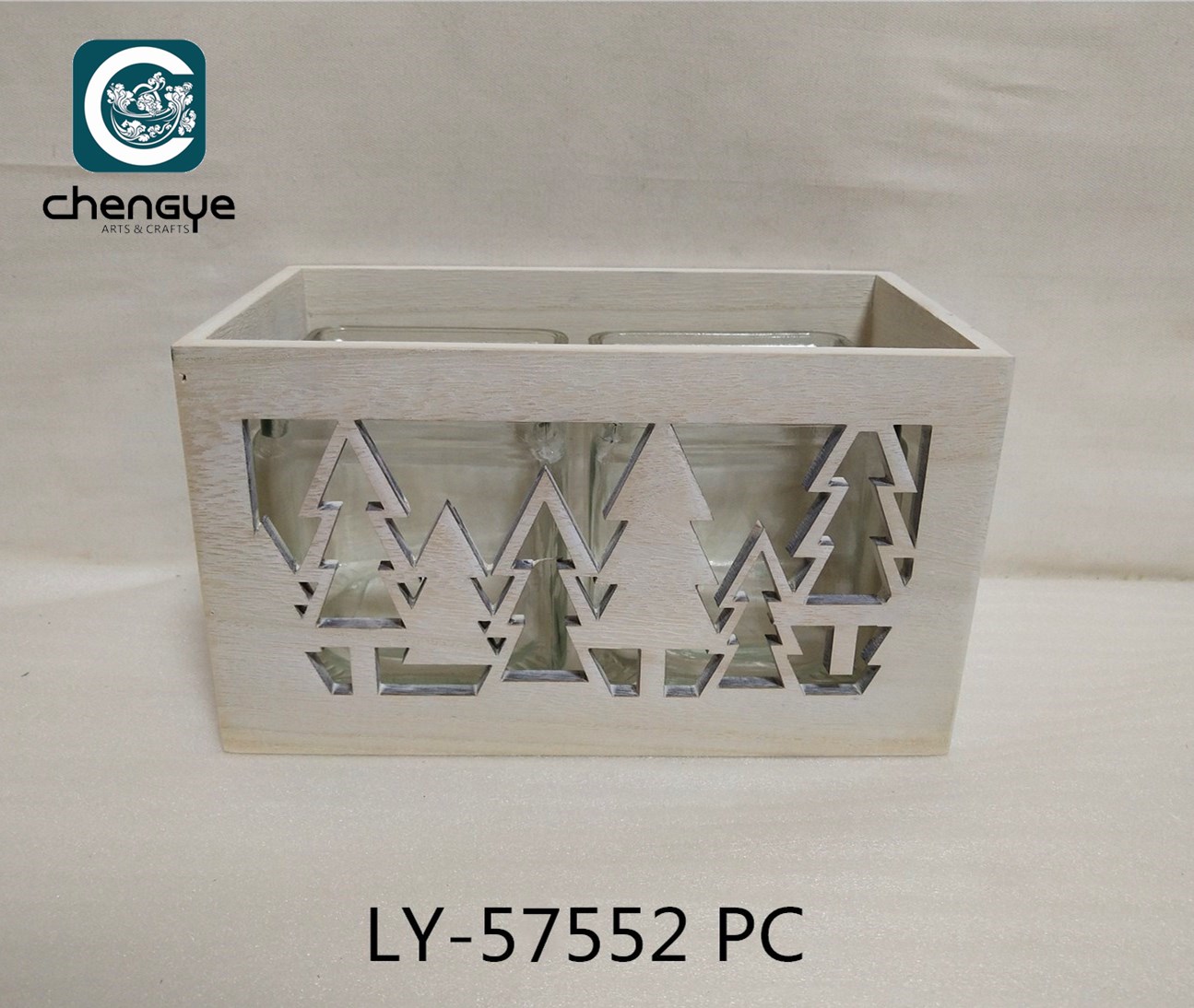 wooden box with screened design for Christmas season