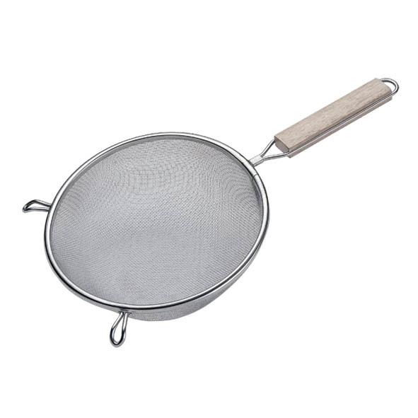 S/S Single Mesh Strainer With Wooden Handle