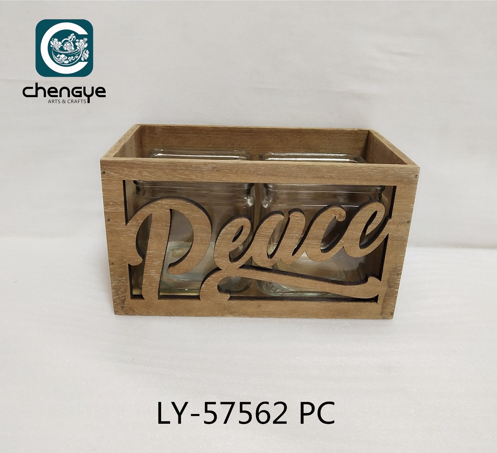 wooden box with screened design for Christmas season