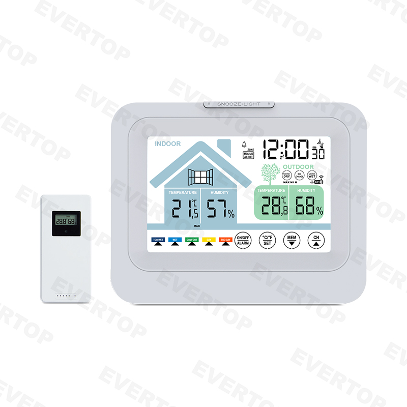 Touch Screen Weather Station Clock With Mold Alert Et847c