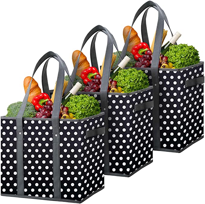 Reusable Ecological Shopping Box Grocery Bag With Reinforced Bottom Storage Box Bins Cubes