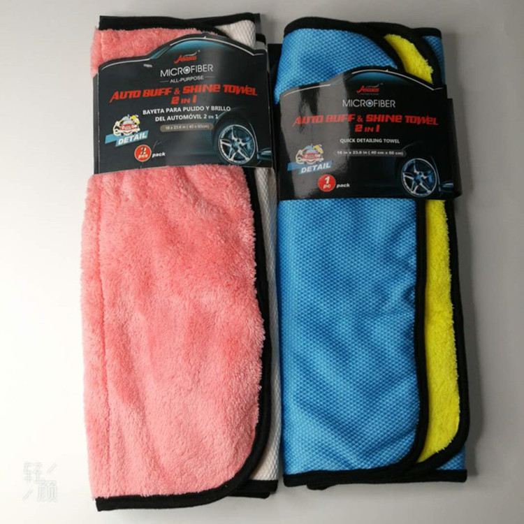#16211WD microfiber coral fleece towel for car care