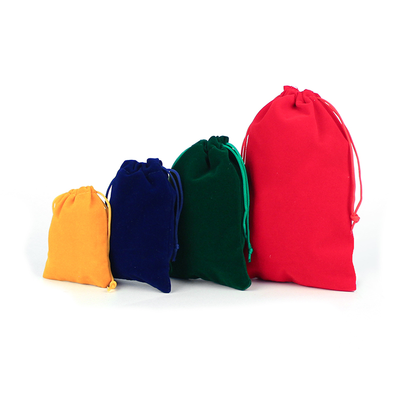 High Quality Customized Drawstring Cotton Velvet Sachet Bag For Necklace Erring