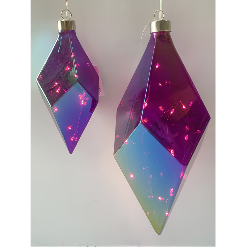 Glass led hanging ornament