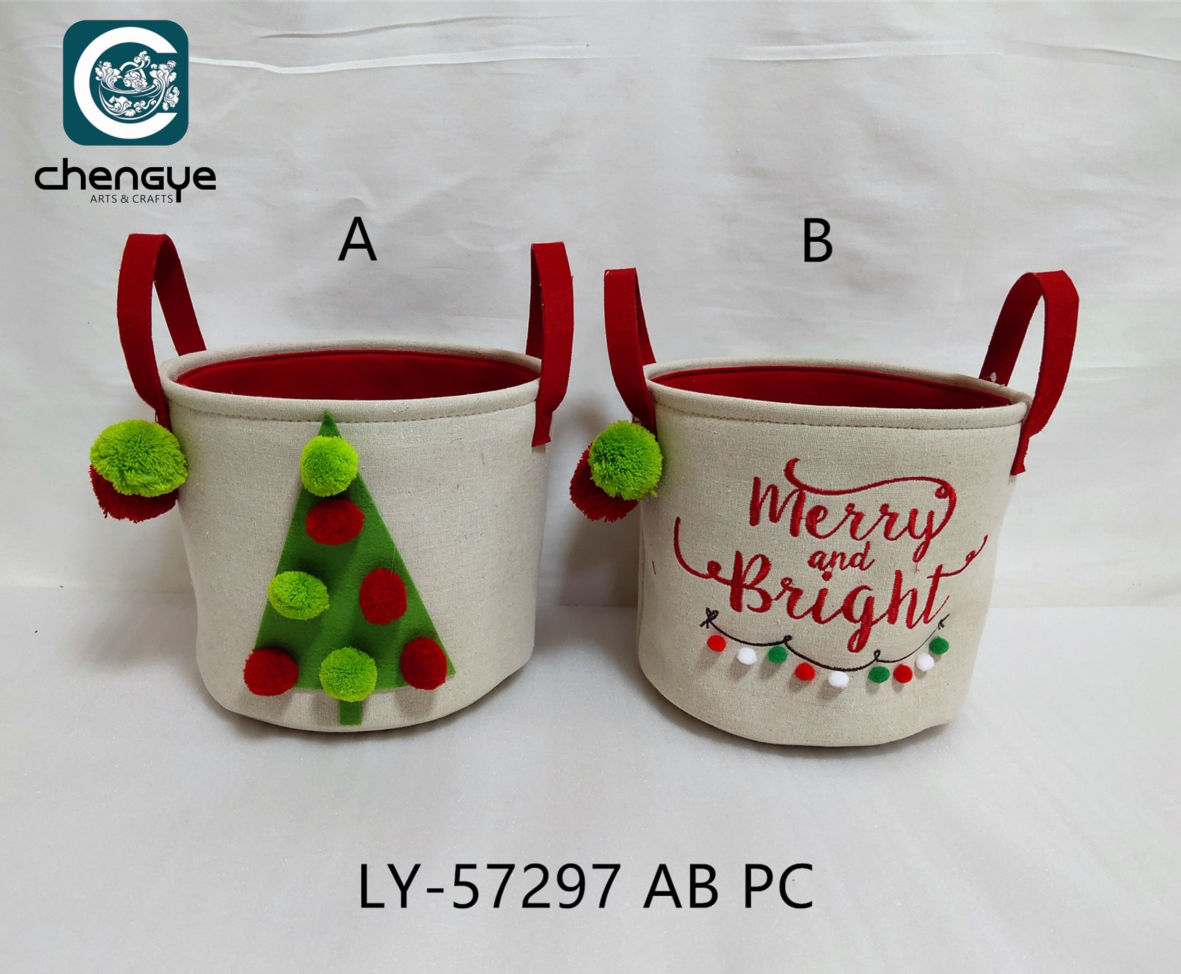 Fabric Basket ; Christmas Basket, Storage