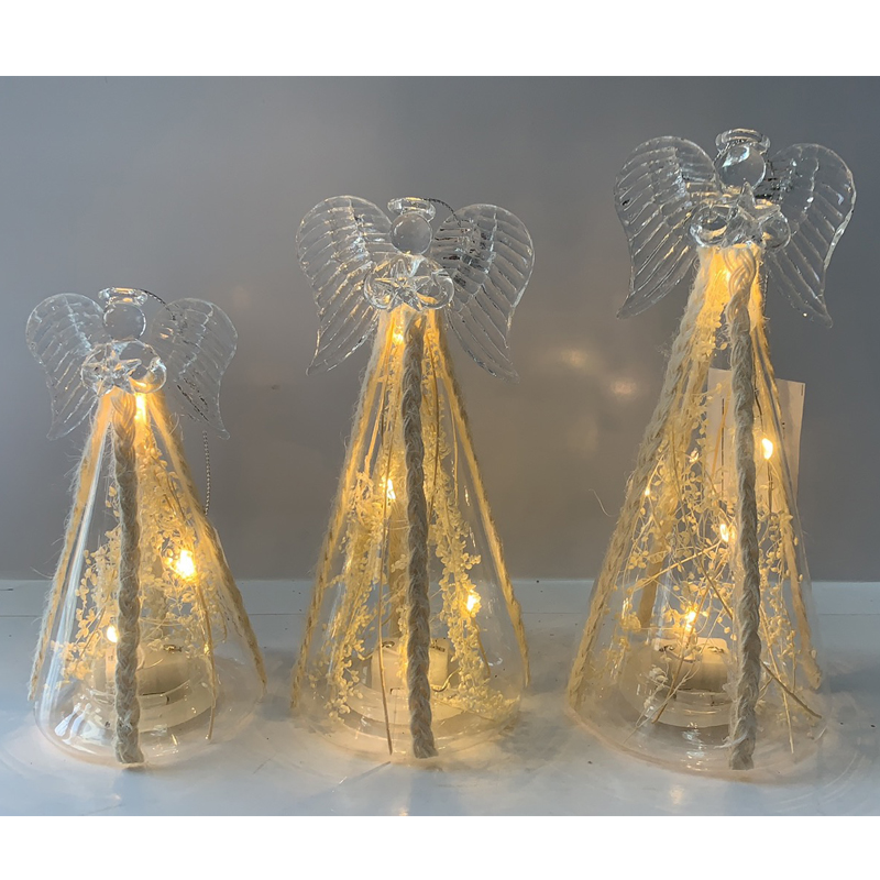 LED glass angel Christmas table decoration