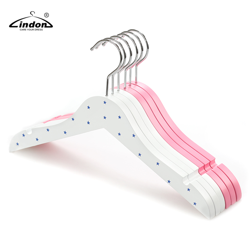 Graphs Wooden White and Pink Baby Kids Children Clothes Hangers