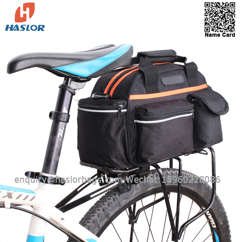 002#A Bike Panniers for Bicycle, Bike Trunk Bag Rear Bike Rack Bag for Travel Bicycle Accessories Cargo Carrier Pack