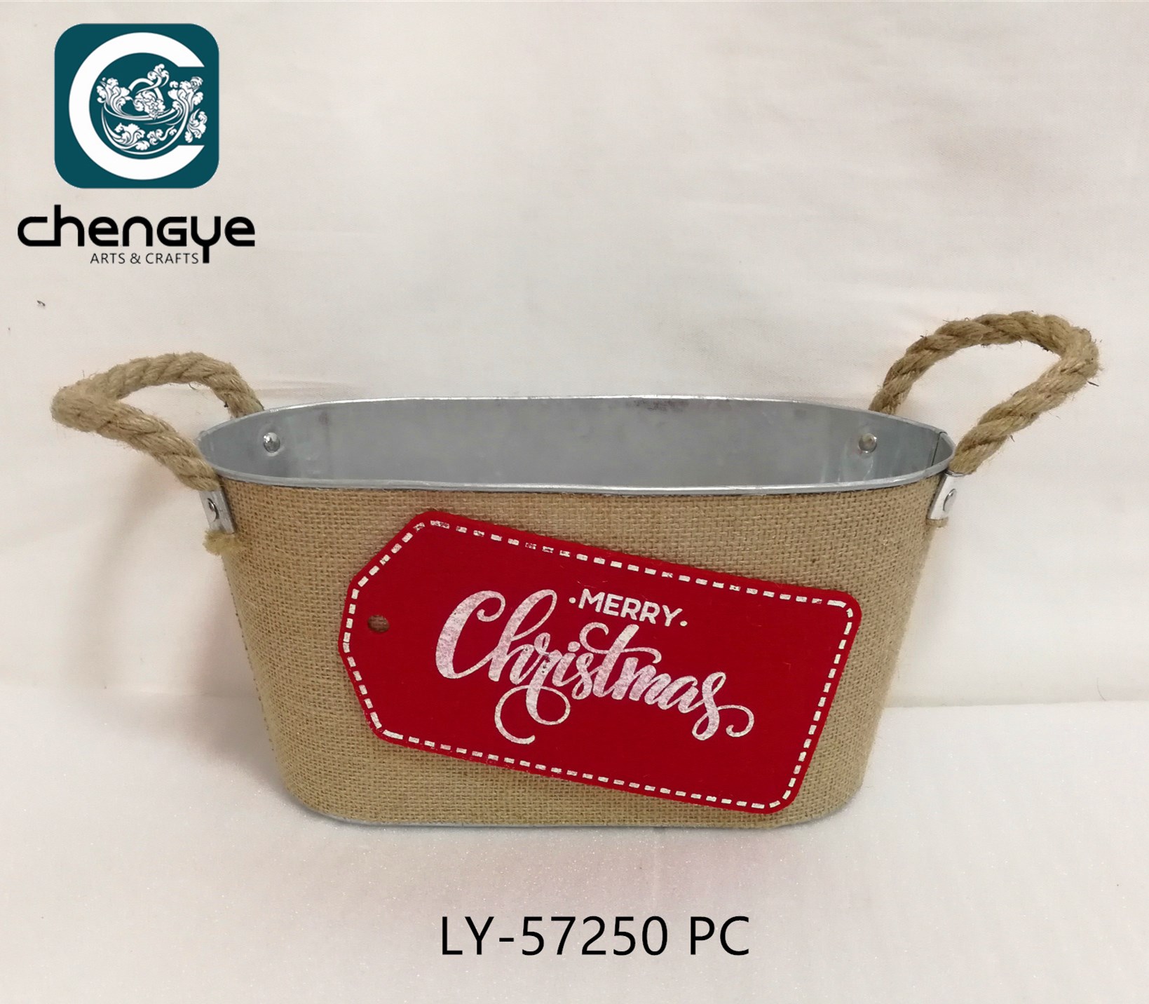 Oval shape Christmas metal bucket