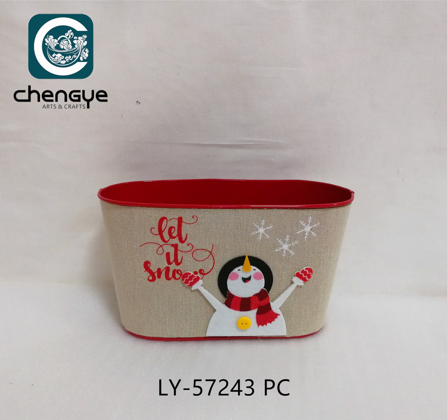 Oval shape Christmas metal bucket