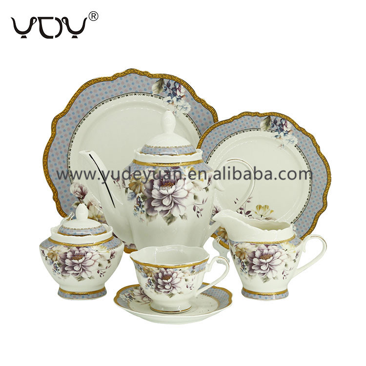 24pcs Vintage European Style Bone china Porcelain Turkish Tea Set