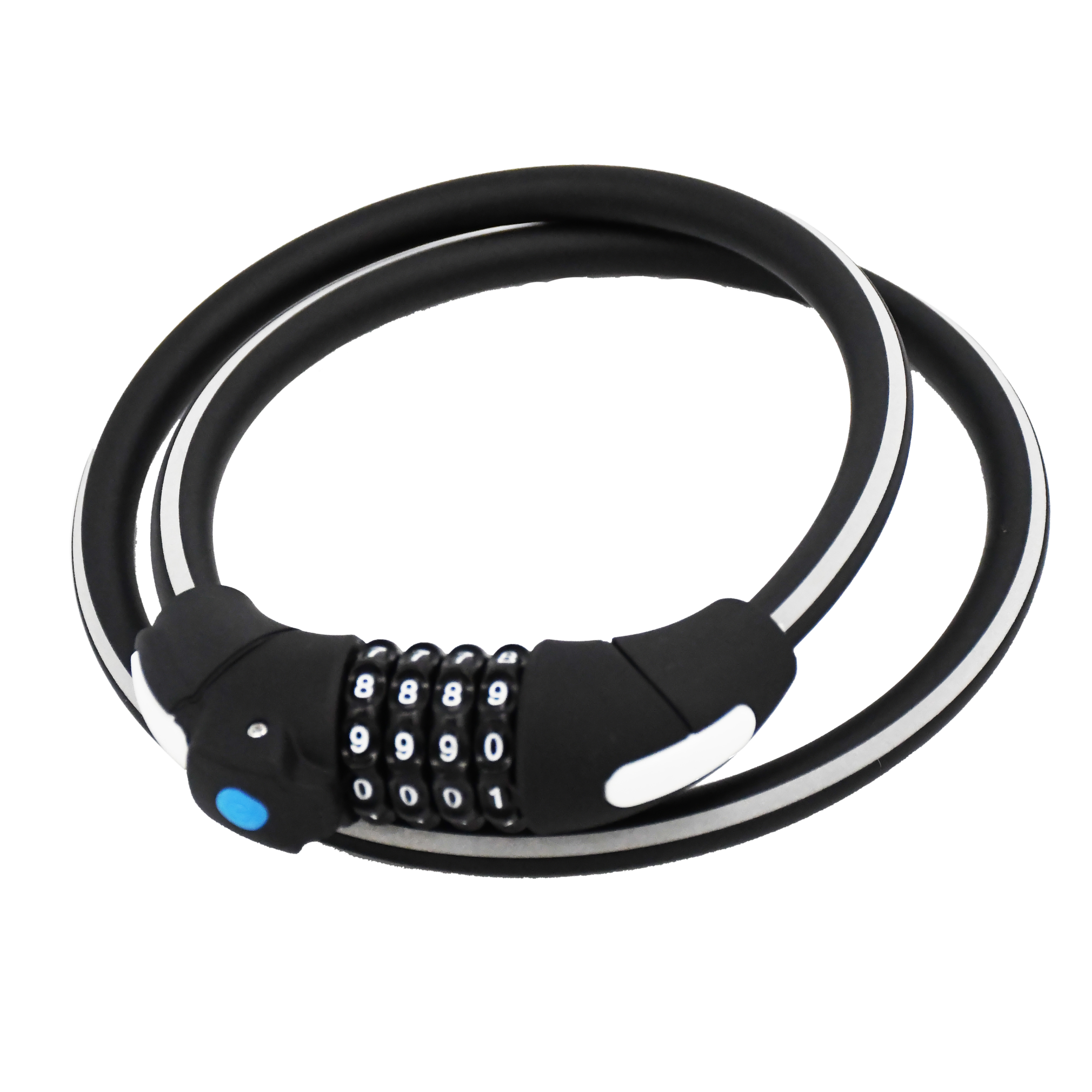 bike lock combination Bicycle lock with reflective strap Light 4 codes digits