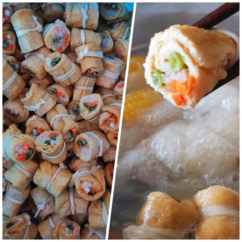 Tofu Roll with Green bean, Carrot and Radish
