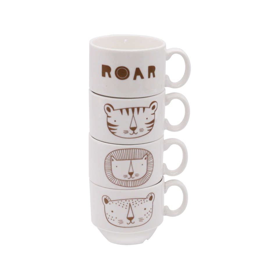 ZH1967-1 set of 4 small size stackable short mug