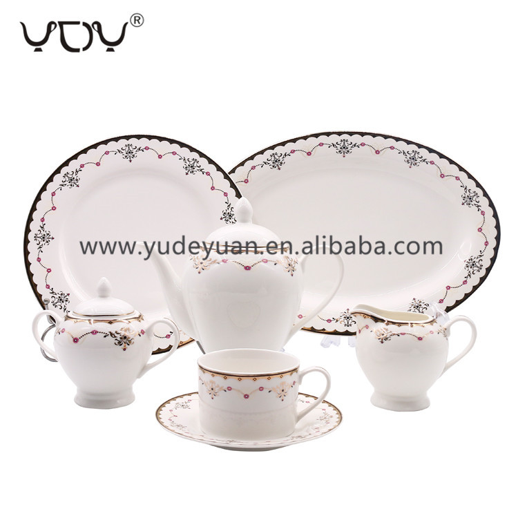 2020 wholesale price new bone 24 pcs porcelain tea set designer coffee set