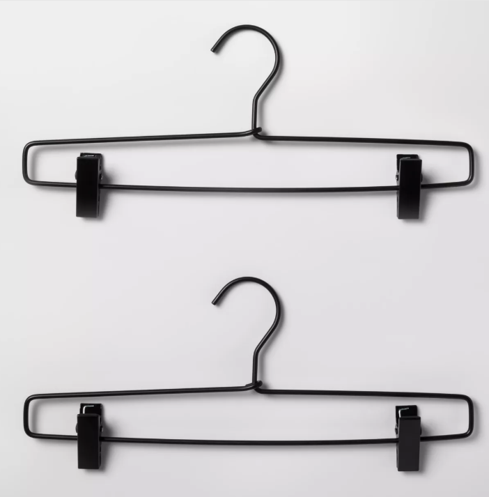 Matt black metal pant hanger