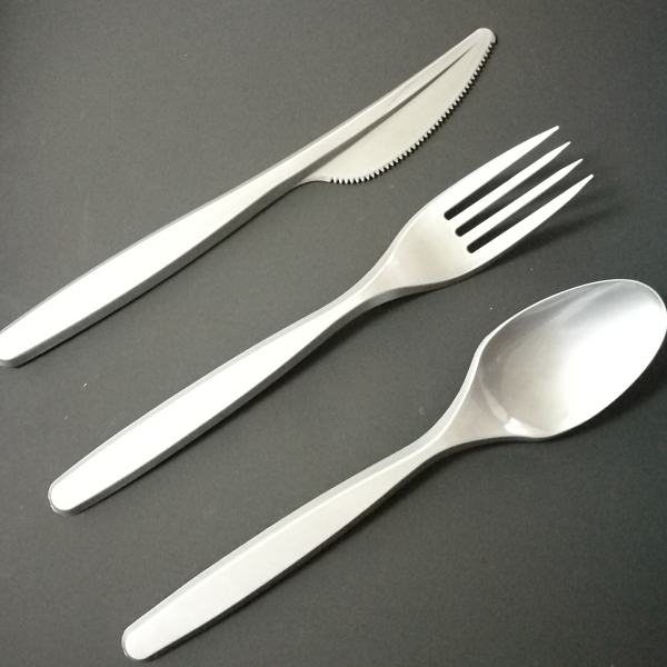 Disposable plastic knife fork and spoon