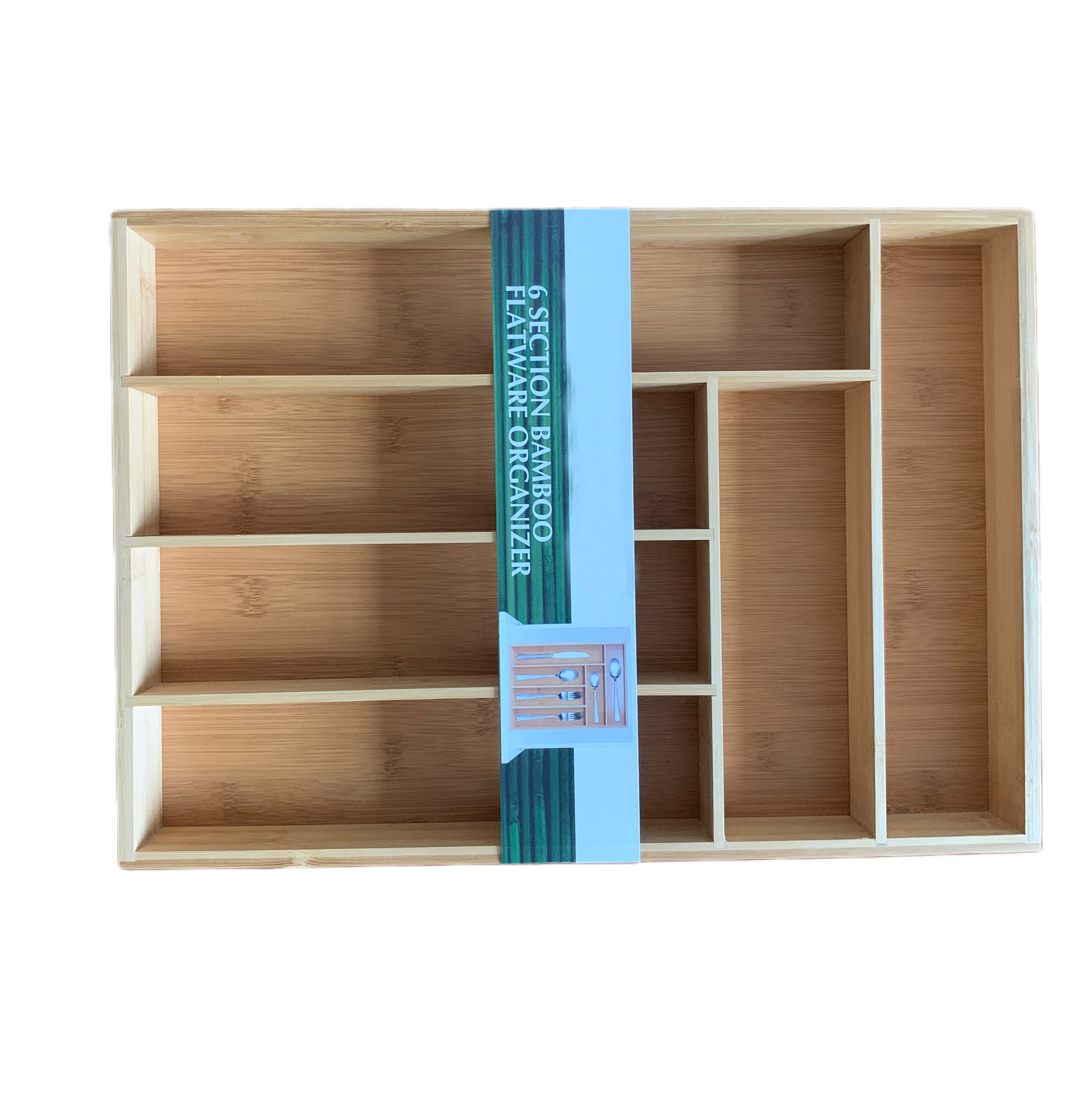 6 Slots Bamboo Faltware Organizer