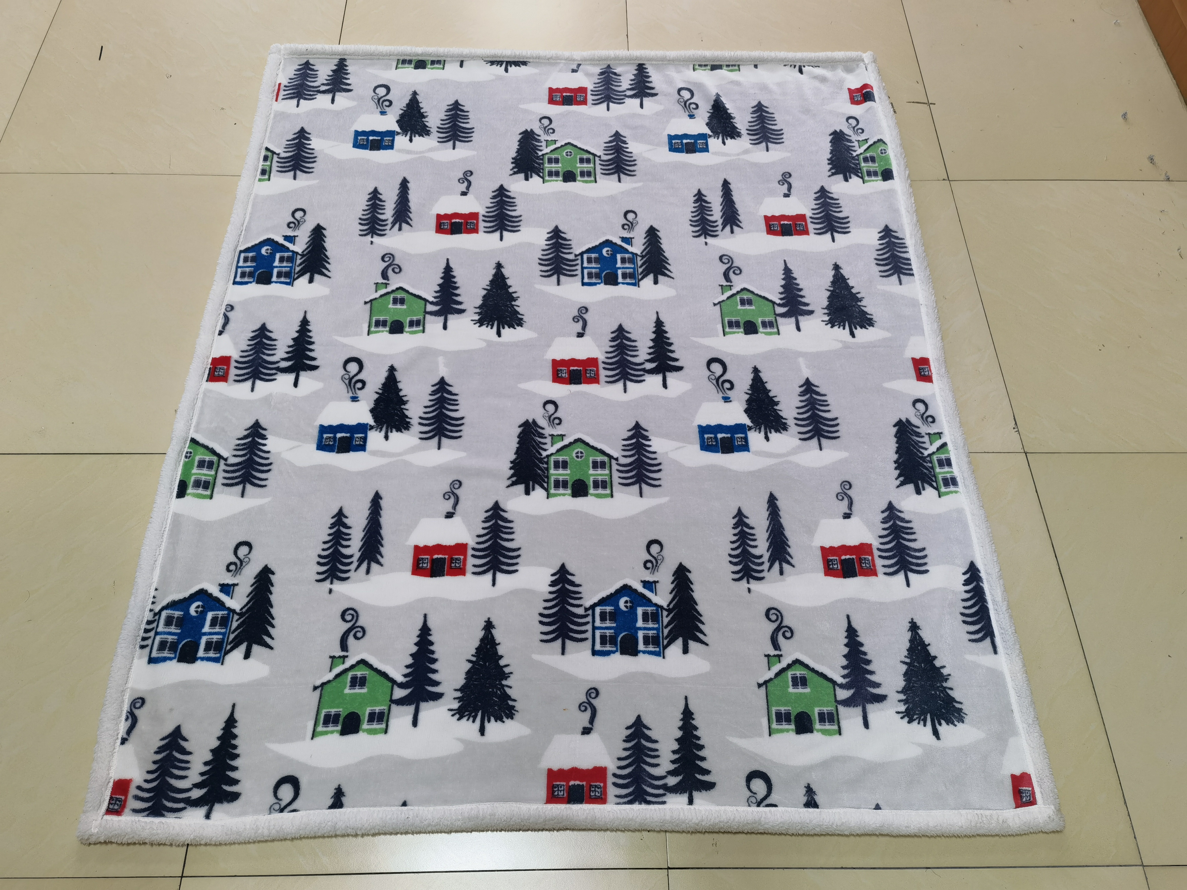 home double layers of print flannel blanket