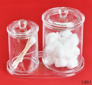 Clear Holder Storage Acrylic Cotton Swabs & Ball Holder
