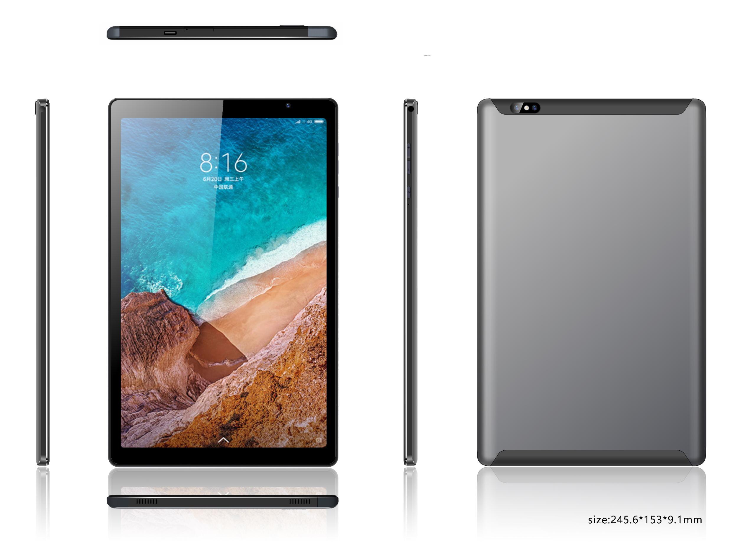 10.1inch Quad core LTE, 1280*800 IPS, Unsoc T310, 2.0Ghz, 3G+32G, 6000mah, 2M+5M, G+G 2.5D touch, full metal design, 2* aac speakers, android 11.0