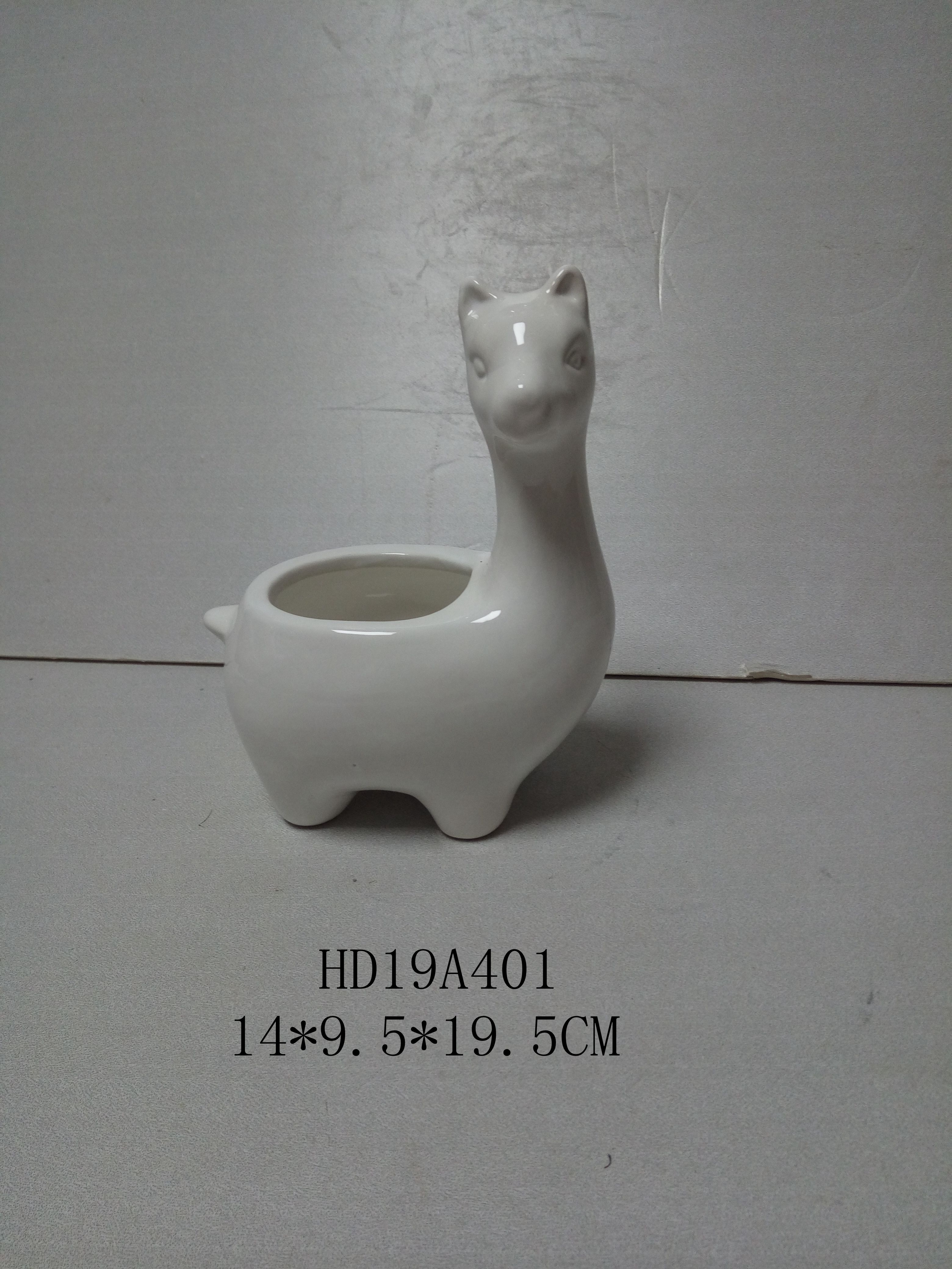 alpaca shape dolomite ceramic pot