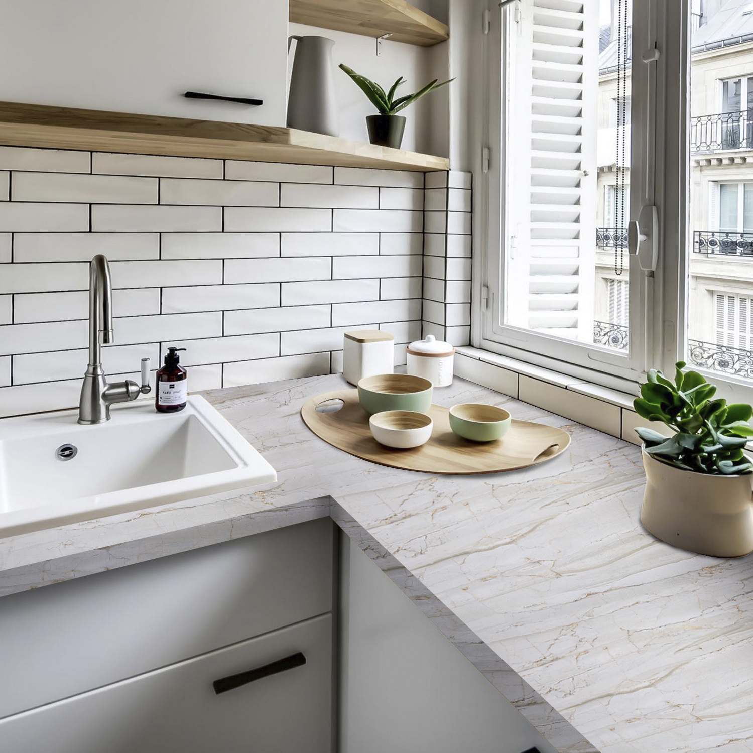 Vinyl adhesive decorative film-Marble design