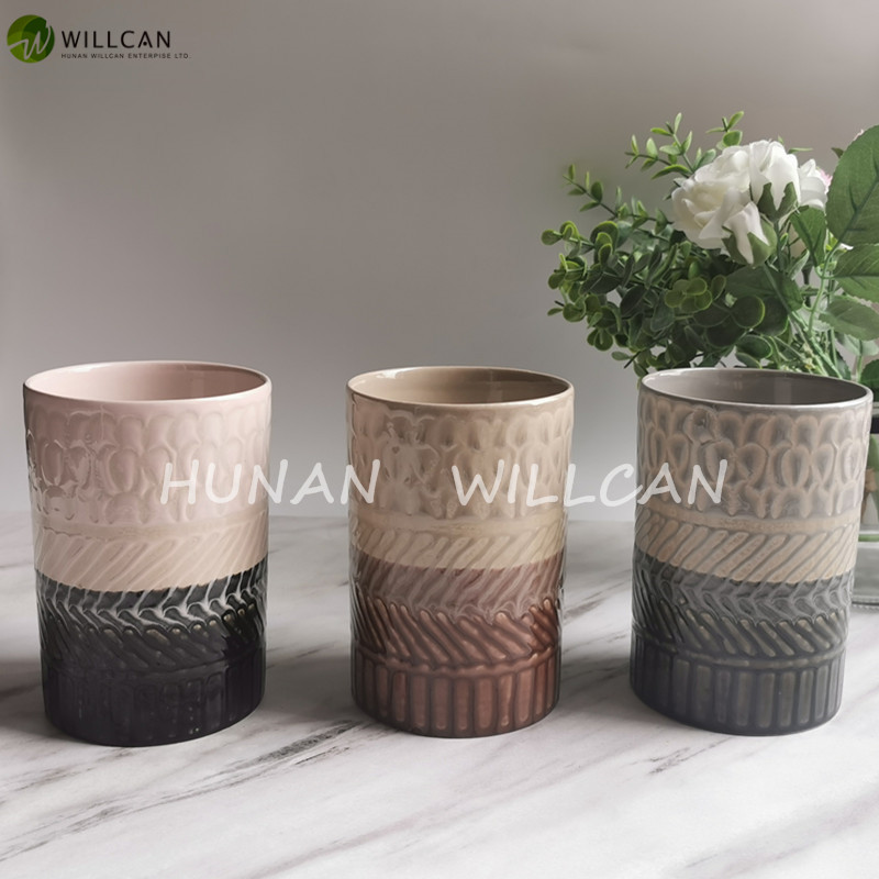 800ml 2 color mix reactive glaze Custom Porcelain Coffee Tea Container Ceramic Food Storage Jar