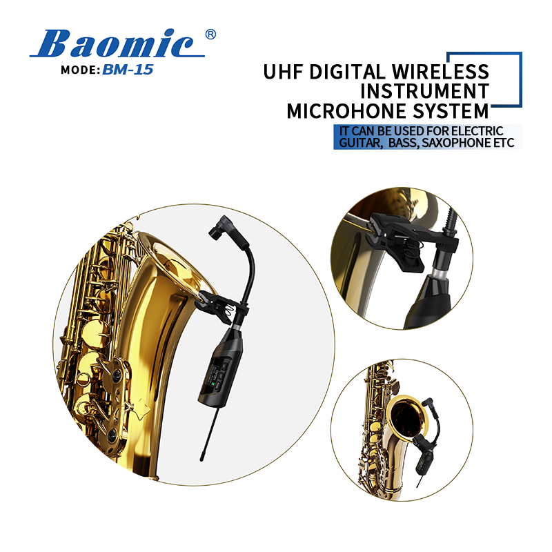 Baomic BM-15 UHF wireless instrument microphone system
