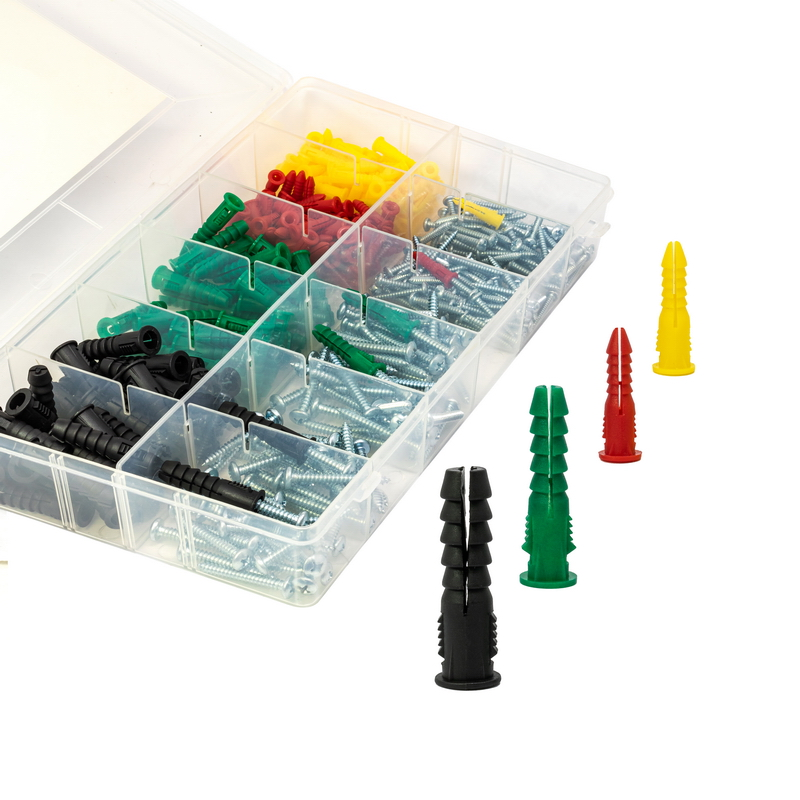 TK6688-1 plastic wall plug with fixing nail kit