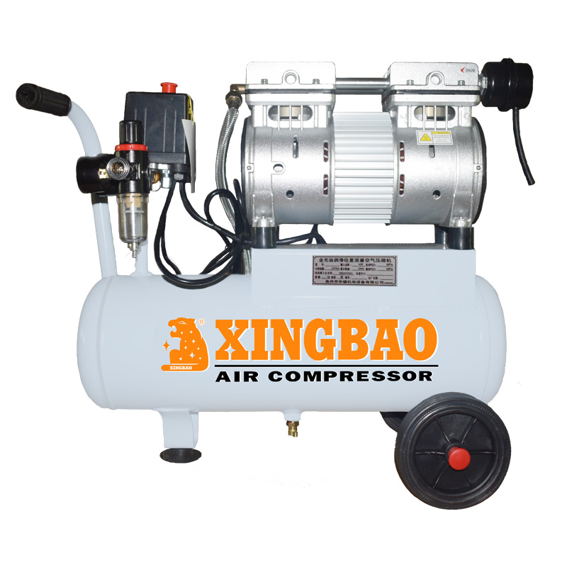 HDW-1002 550W 8bar Portable tank 10L Oil Free Silent Piston Air Compressor