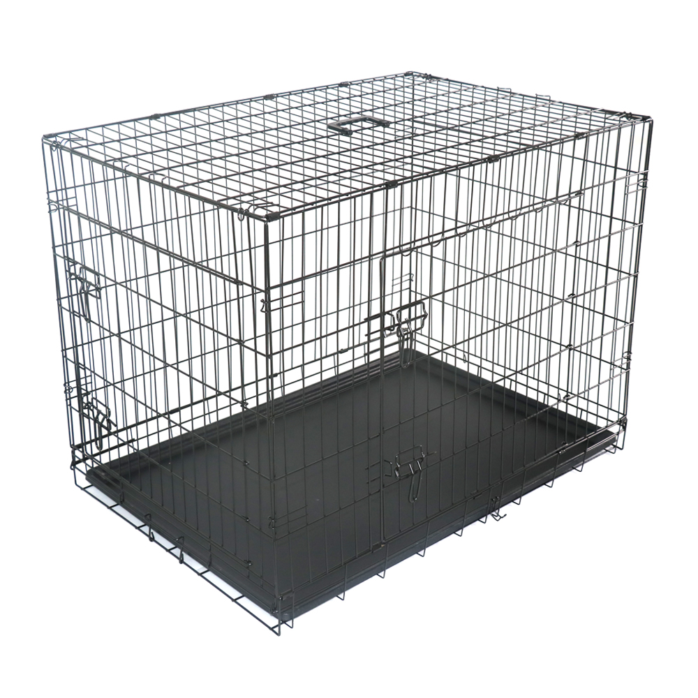 double door fodable powder coating metal wire dog cage