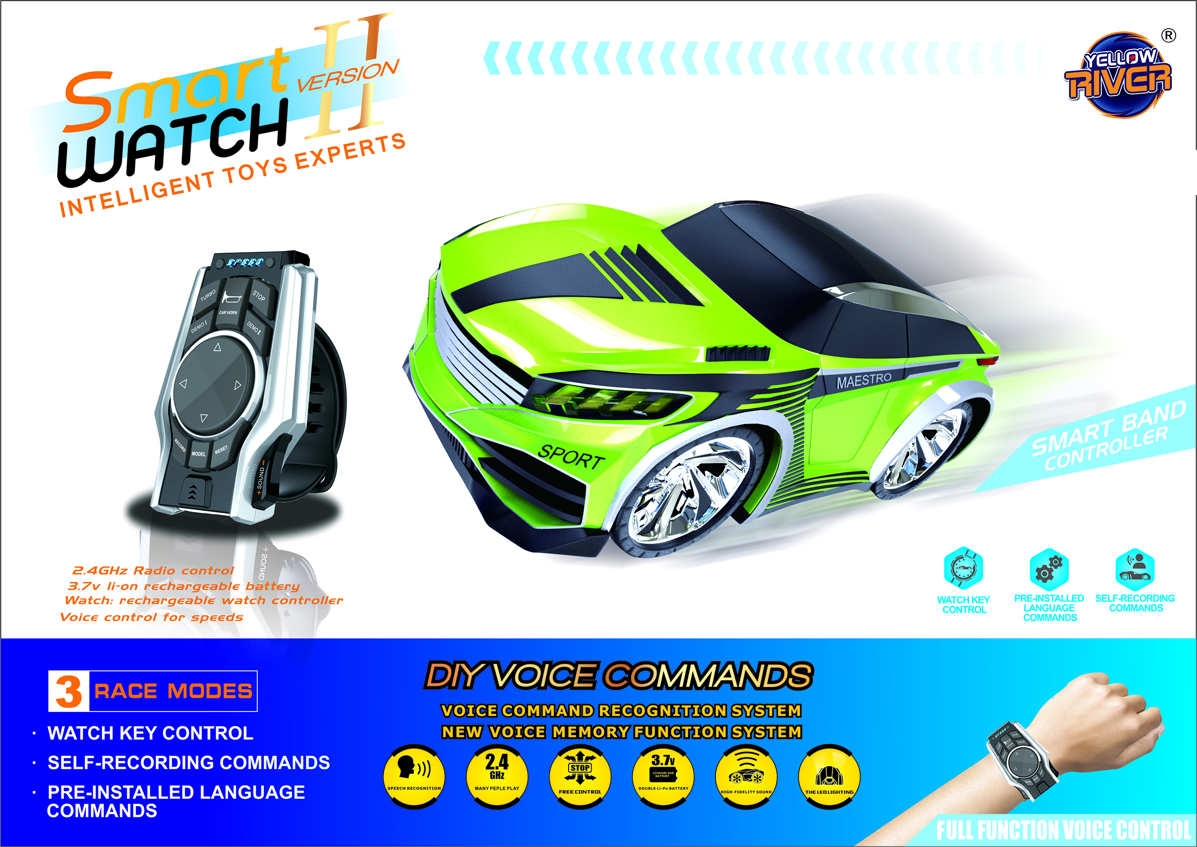 Yellow River Intelligent three mode watch sound control car