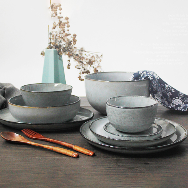 Western Reactive Ceramic Dinnerware Sets for Tableware