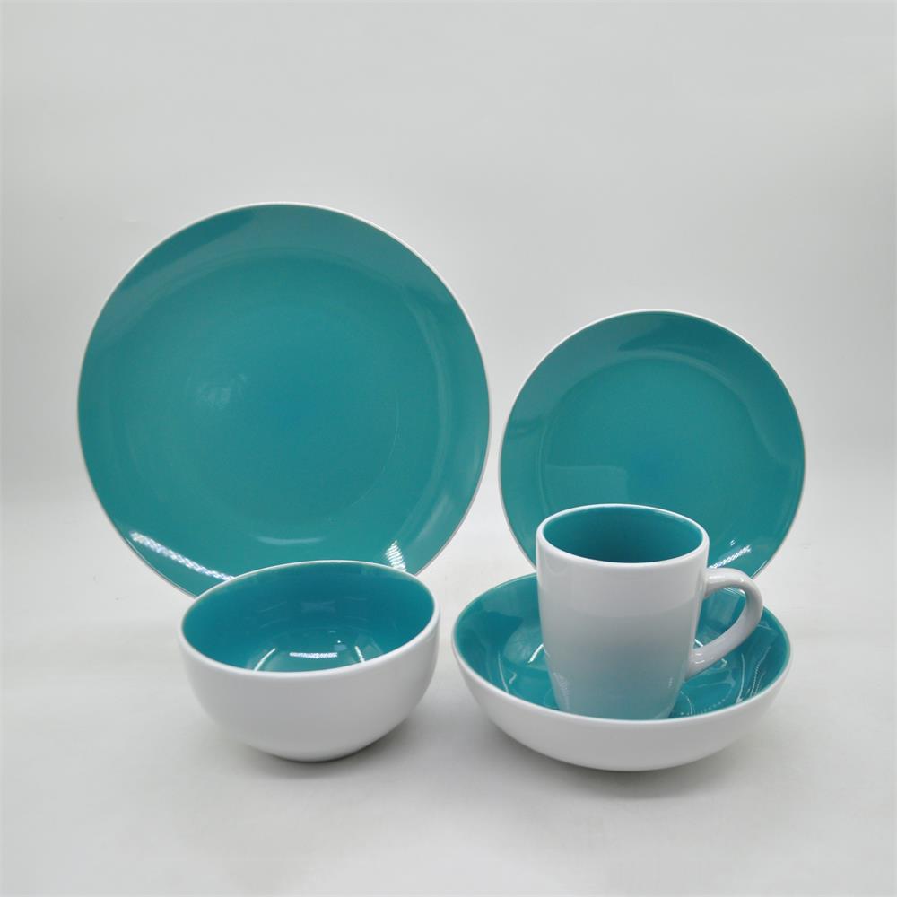 Double color glaze 16pcs dinnerware set with 5.5 inch bowl