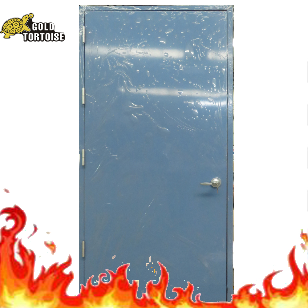 Steel fire rated door with window glass with gray color
