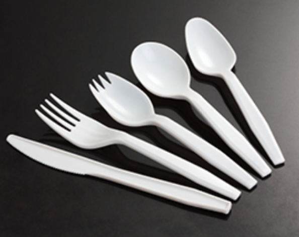 Disposable plastic knife fork spoon cutlery set