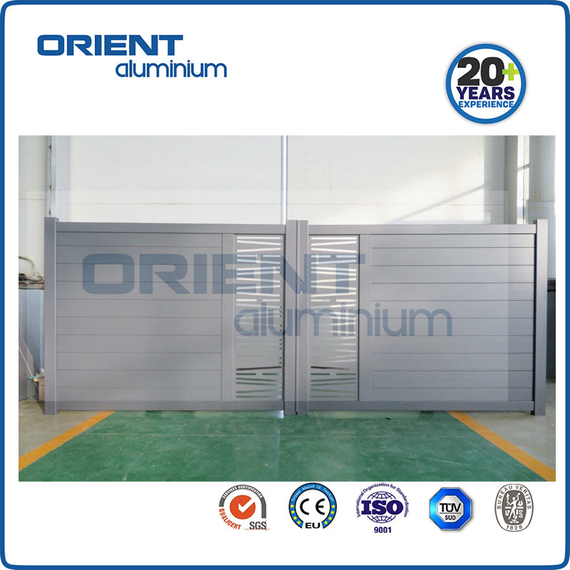 Aluminum Modern Sliding Main Gate with Exquisite Carving Pattern