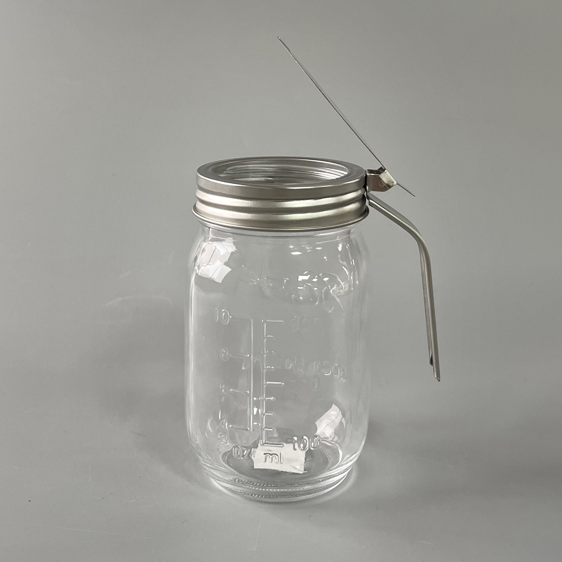 Mason Glass Cup With iron lid