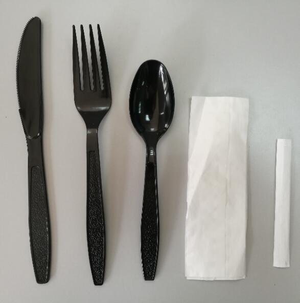 Disposable plastic cutlery set 5 in1
